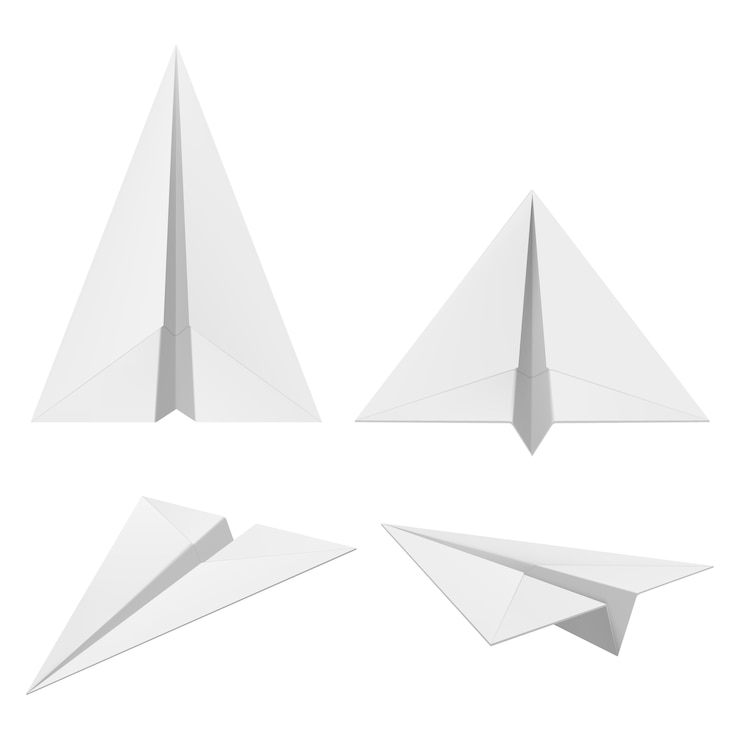 Vecteur gratuit collection d'avions en papier réaliste