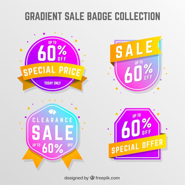 Collection De Badge De Vente De Dégradé