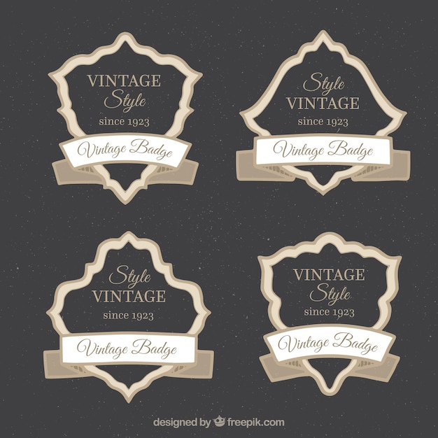 Vecteur gratuit collection de badge vintage avec un design plat