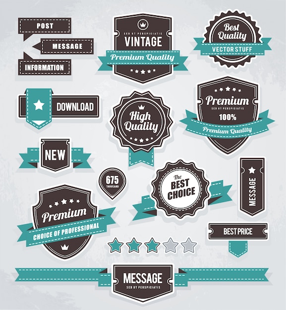 Vecteur gratuit collection de badge vintage