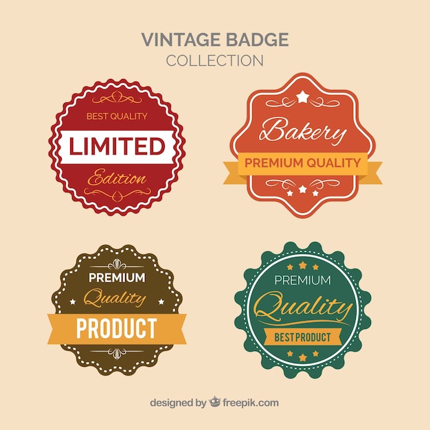 Vecteur gratuit collection de badge vintage