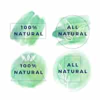 Vecteur gratuit collection de badges 100% naturels