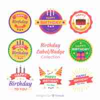 Vecteur gratuit collection de badges d'anniversaire