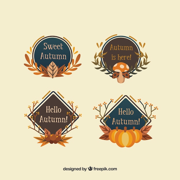 Collection De Badges D'automne