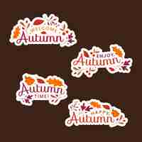 Vecteur gratuit collection de badges d'automne