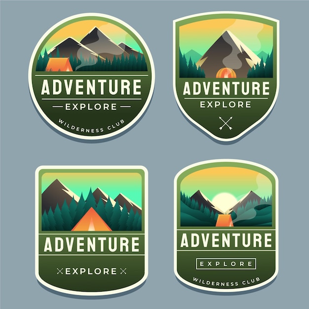 Collection De Badges D'aventure Dégradé