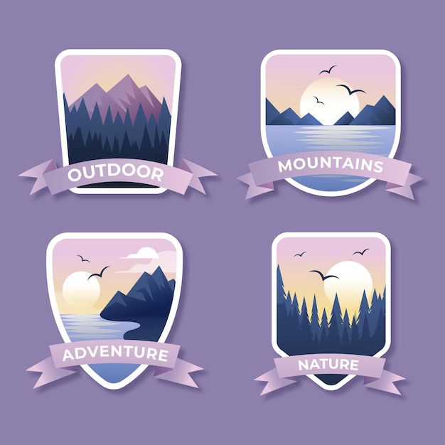 Collection De Badges D'aventure Dégradé