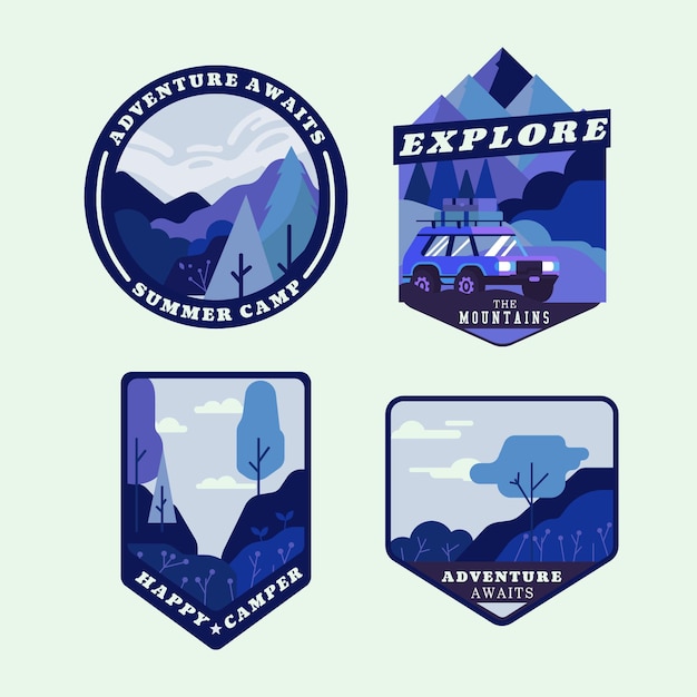 Collection De Badges D'aventure Plat