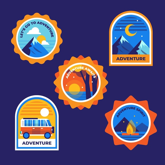 Collection De Badges D'aventure Plat