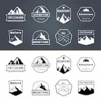 Vecteur gratuit collection de badges d'aventure