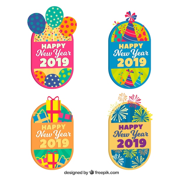 Collection De Badges Bonne Année 2019