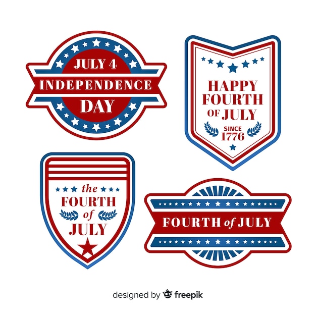 Collection De Badges Du 4 Juillet