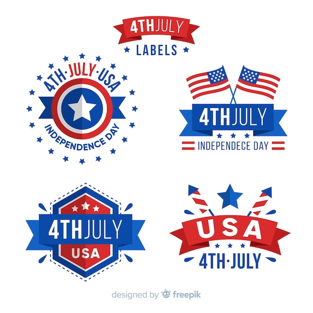 Collection De Badges Du 4 Juillet