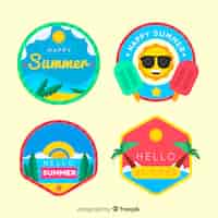 Vecteur gratuit collection de badges d'été