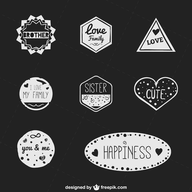 Vecteur gratuit collection de badges mignon