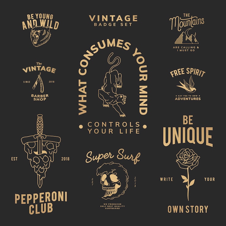 Vecteur gratuit collection de badges de motivation