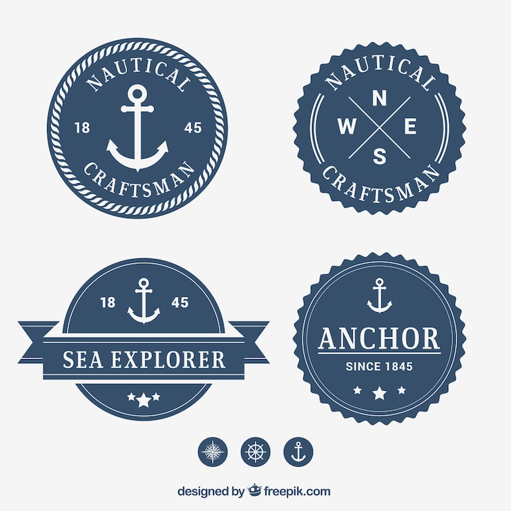 Vecteur gratuit collection de badges nautic