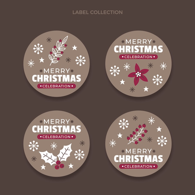 Collection De Badges De Noël Plats Dessinés à La Main