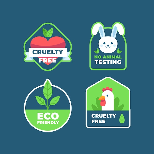 Collection De Badges Sans Cruauté Au Design Plat