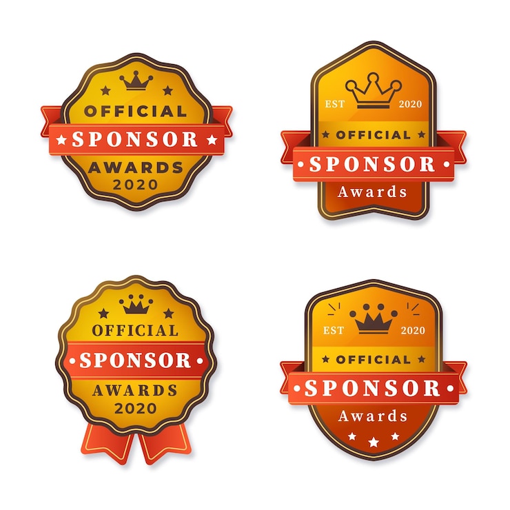 Vecteur gratuit collection de badges de sponsor