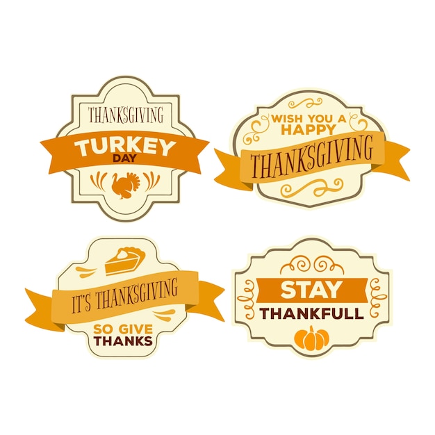 Collection De Badges De Thanksgiving Vintage