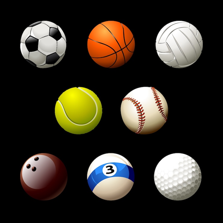 Vecteur gratuit collection de balles de sport