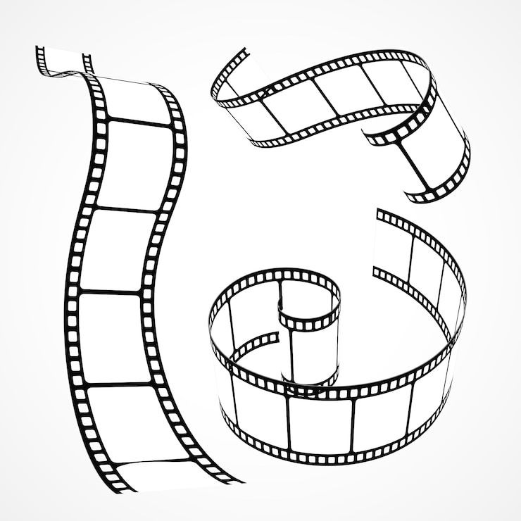 Vecteur gratuit collection de bandes de films vectoriels 3d