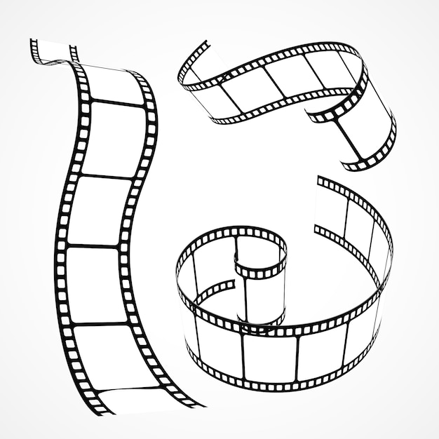 Collection de bandes de films vectoriels 3D