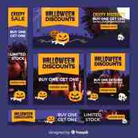 Vecteur gratuit collection de bannière créative halloween web vente