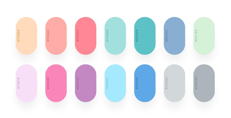 Vecteur gratuit collection de bannière de palette de couleurs abstraites pour un design moderne