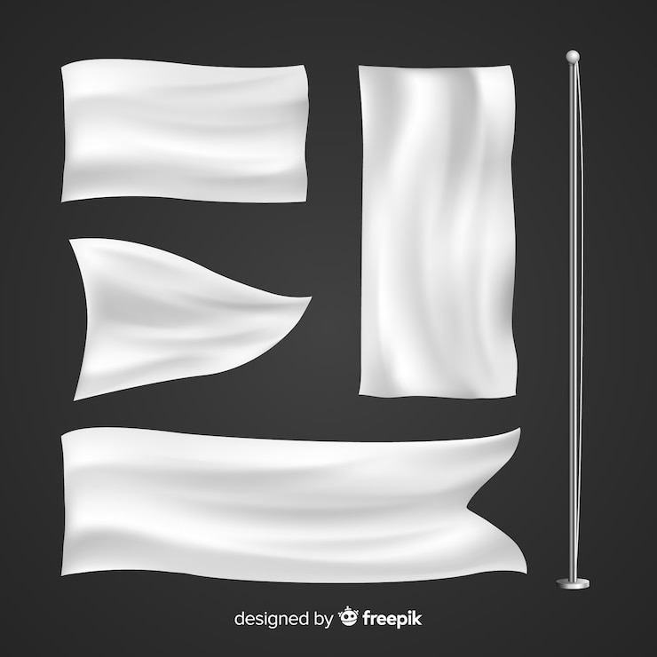 Vecteur gratuit collection de bannière en tissu blanc