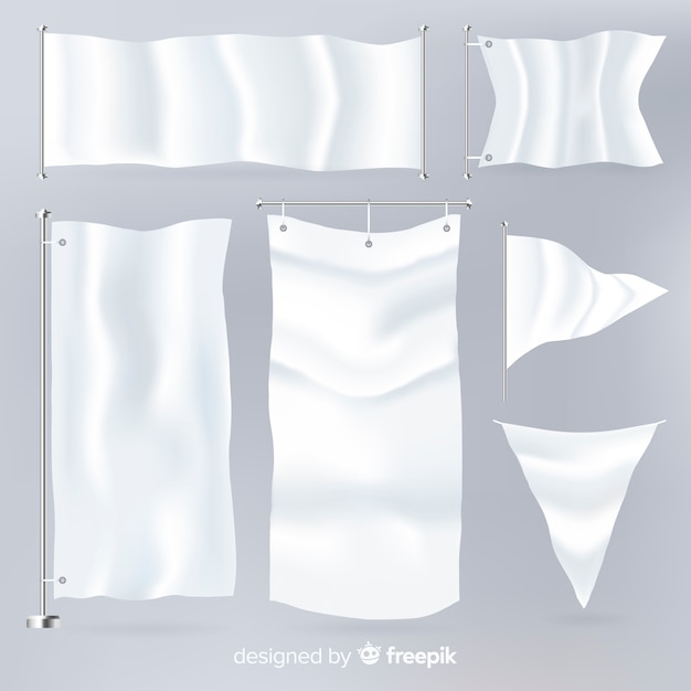Collection de bannière en tissu blanc