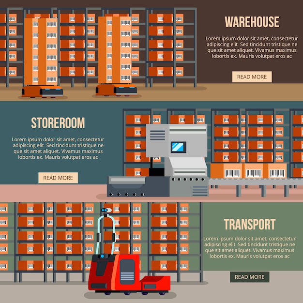 Collection de bannières d'entrepôt
