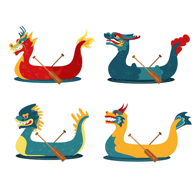 Collection De Bateaux-dragons