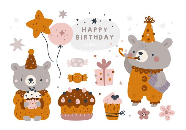 Maquette De Joyeux Anniversaire Avec Des Pailles Et Des Bonbons Psd Gratuite