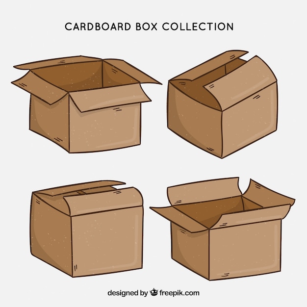Vecteur gratuit collection de boîtes en carton