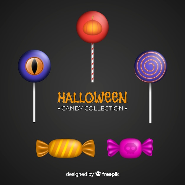 Collection de bonbons d&#39;Halloween au design réaliste