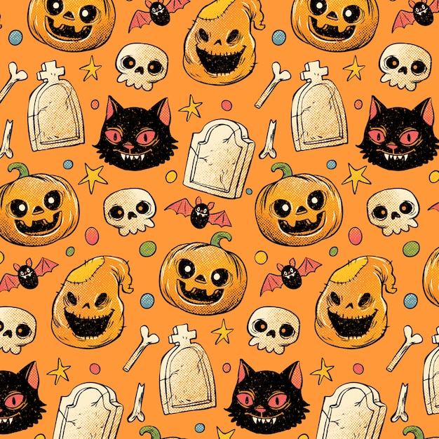 Collection de bonbons d&#39;Halloween dessinés à la main