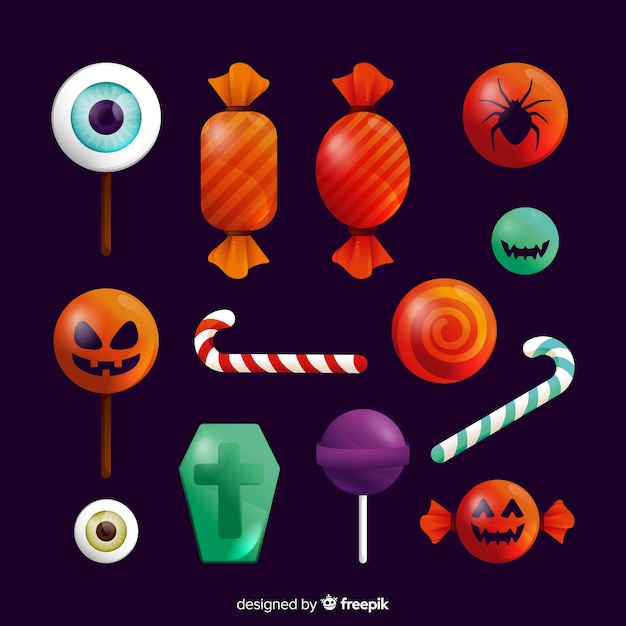 Collection De Bonbons D'halloween Réalistes