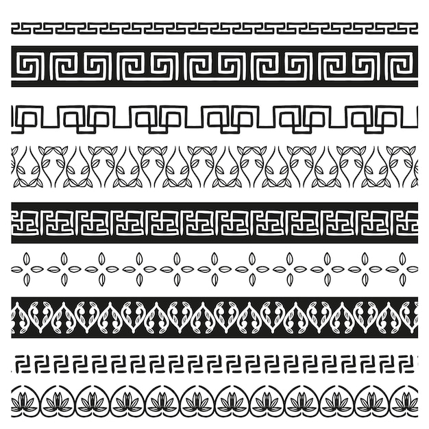 Collection de bordures grecques ornementales