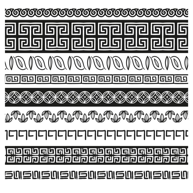 Collection de bordures grecques ornementales