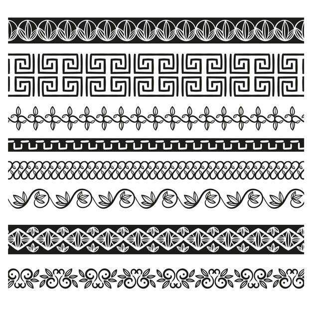 Collection de bordures grecques ornementales