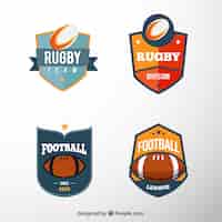 Vecteur gratuit collection de boucliers de football