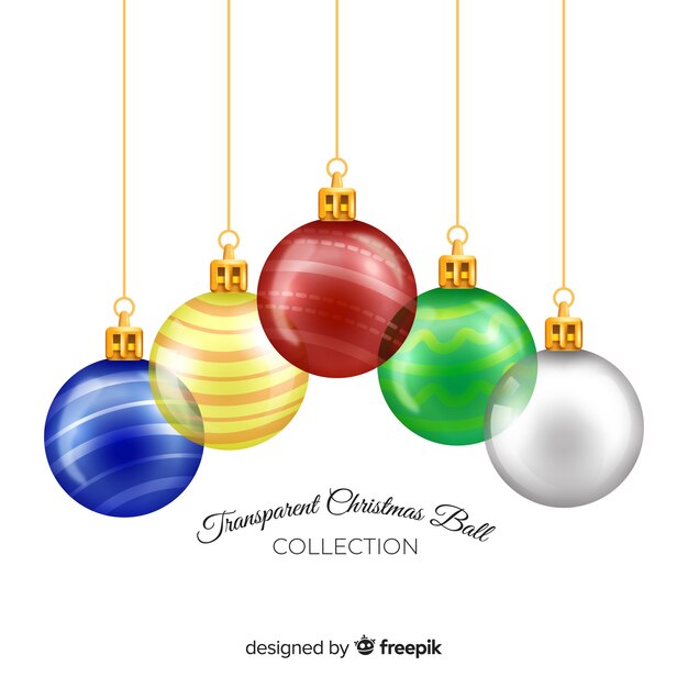 Collection de boules de Noël élégante et réaliste