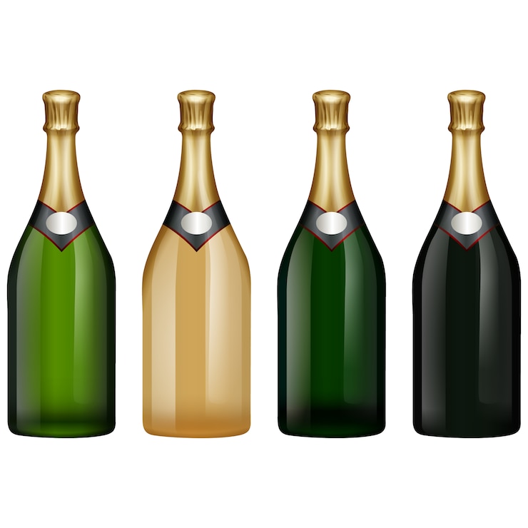 Vecteur gratuit collection de bouteilles de champagne