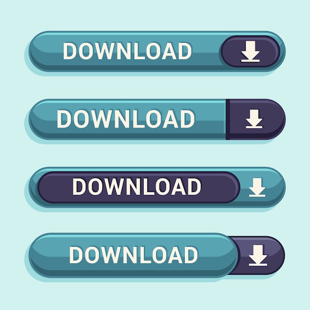 Collection De Boutons De Téléchargement Gratuit Design Plat