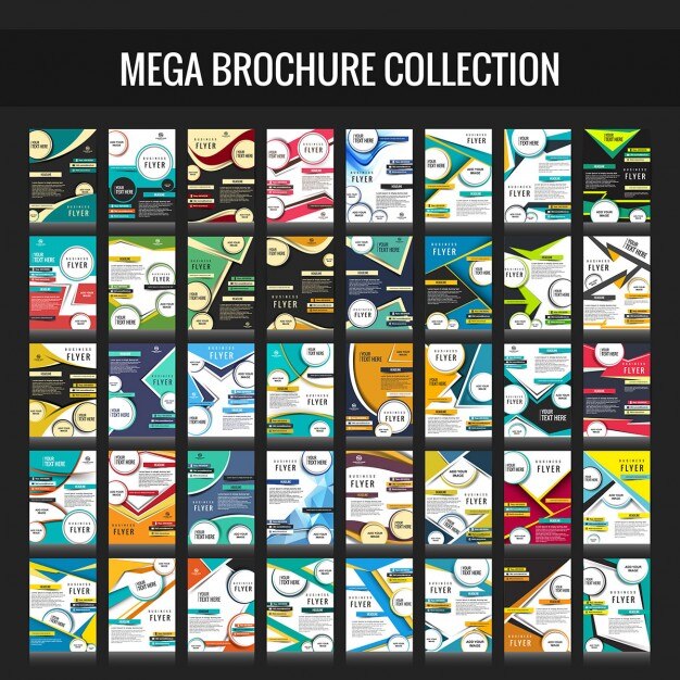 Vecteur gratuit collection de brochure d&#39;affaires mega