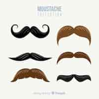 Vecteur gratuit collection brunette moustache