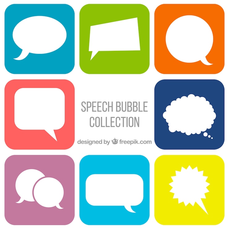 Vecteur gratuit collection de bulle de discours comique