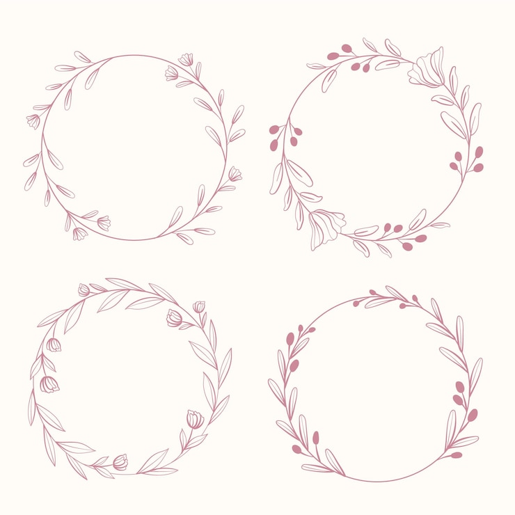 Vecteur gratuit collection de cadres floraux dessinés à la main
